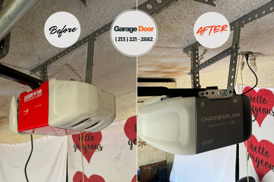 Before and after: garage door repair North Valley Stream, NY